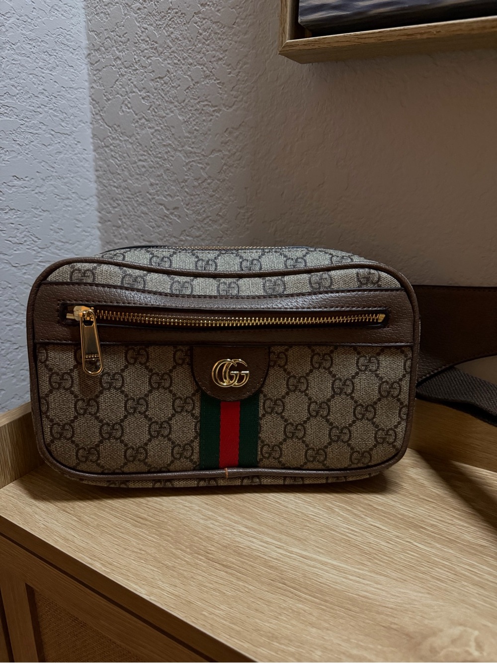 Brown GG Supreme Web Canvas Belt Bag